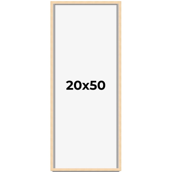 20x50 Frame Beige Real Wood Picture Frame Width 0.75 inches | Interior Frame Depth 0.5 inches |