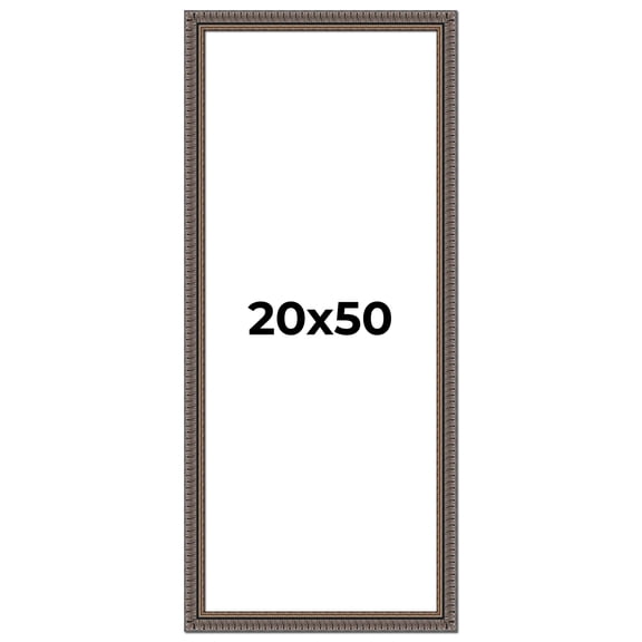 20x50 Frame Black Feather Payton Ornate Solid Wood Picture Frame Width 1.75 Inches | Interior Depth