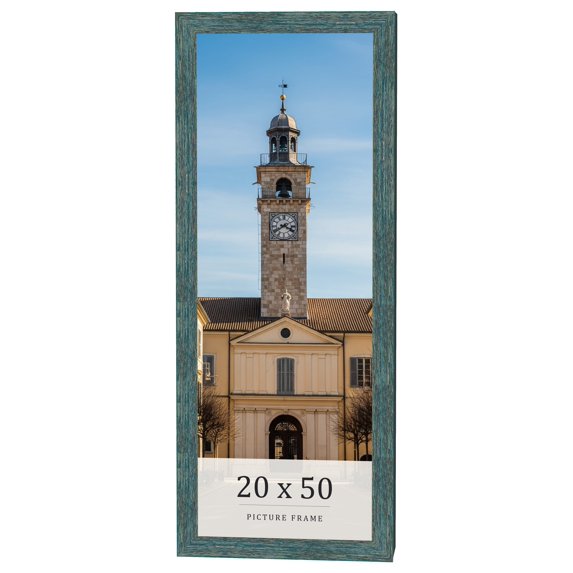20x50 Frame Blue Rustic Barnwood Solid Wood Picture Frame Width 1.25 Inches | Interior Depth 0.5