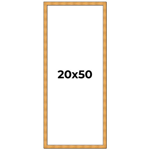 20x50 Frame Gold Rustic Solid Wood Picture Frame | 1.25 Inch Wide Moulding | Rustique Gold