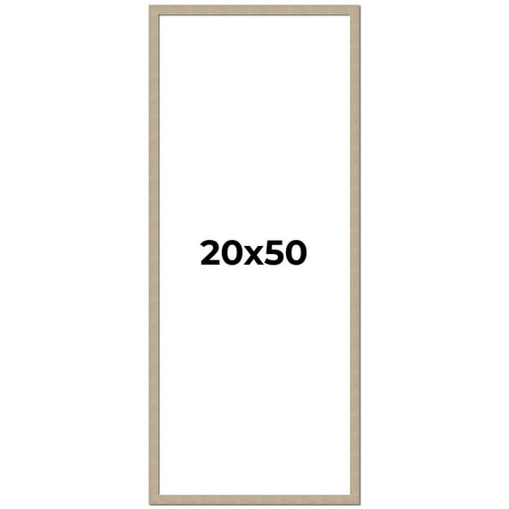 20x50 Frame Grey Solid Wood Picture Frame Width 1 Inches | Interior Frame Depth 0.5 Inches |