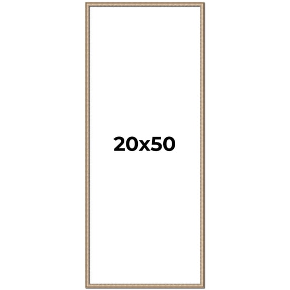 20x50 Frame Silver Real Wood Picture Frame Width 0.75 Inches | Interior Frame Depth 0.5 Inches |