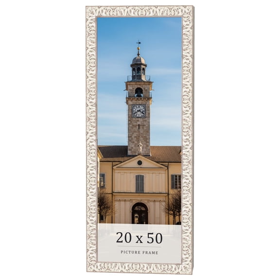20x50 Frame White Real Wood Picture Frame Width 1.5 inches | Interior Frame Depth 0.5 inches |