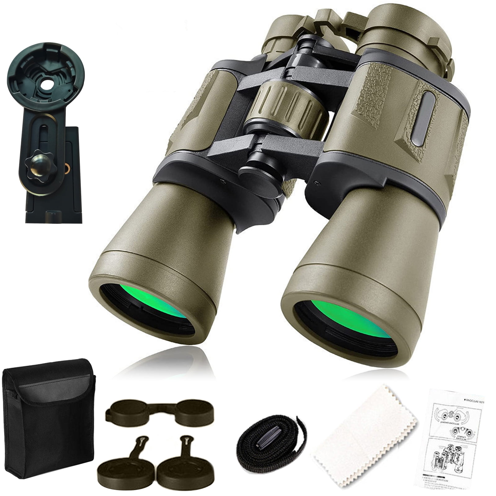 20x50 High Power Binoculars with Focus Adjustment &Lens Protection for Long-Distance Viewing,High-Definition,Waterproof Compact,Linked to Mobile Phones,Outdoor Travel,Christmas Birthday Gifts for Men