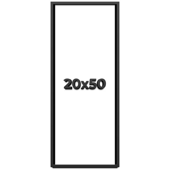 20x50 Shadow Box Frame Black | 1 inches Deep Real Wood Contemporary Shadowbox Display Frame | UV