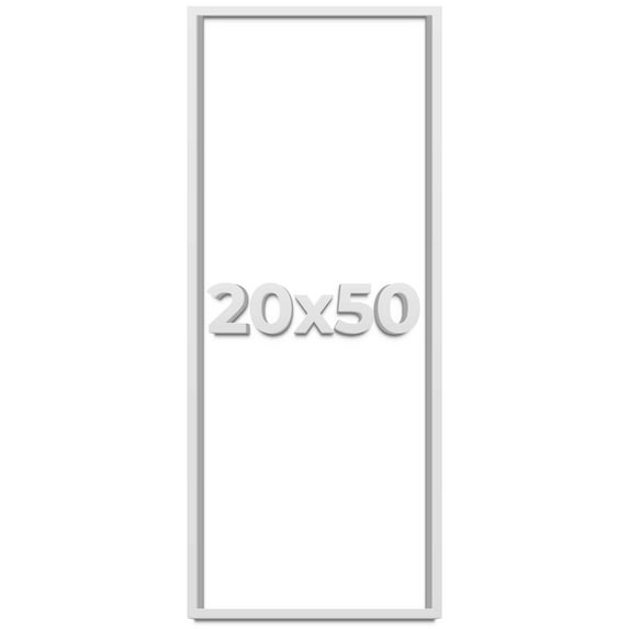 20x50 Shadow Box Frame White | 2 Inches Deep Real Wood Contemporary Shadowbox Display Frame | UV