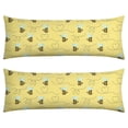 thumbnail image 1 of 20x54 Honey Bee Print Body Pillow Cover with Invisible Zipper - Soft Breathable Full-Length Support for Sleeping, Maternity & Decor (Bumble Bee Cartoon Pattern), 1 of 7