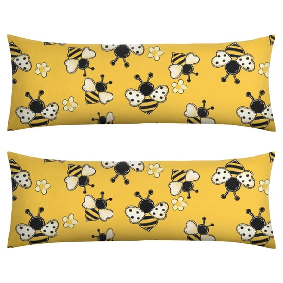 20x54 Honeycomb Pattern Body Pillow Case - Full-Length Support Cover with Discreet Zipper, Stretchy & Durable (Bee Themed Home Decor Gift)