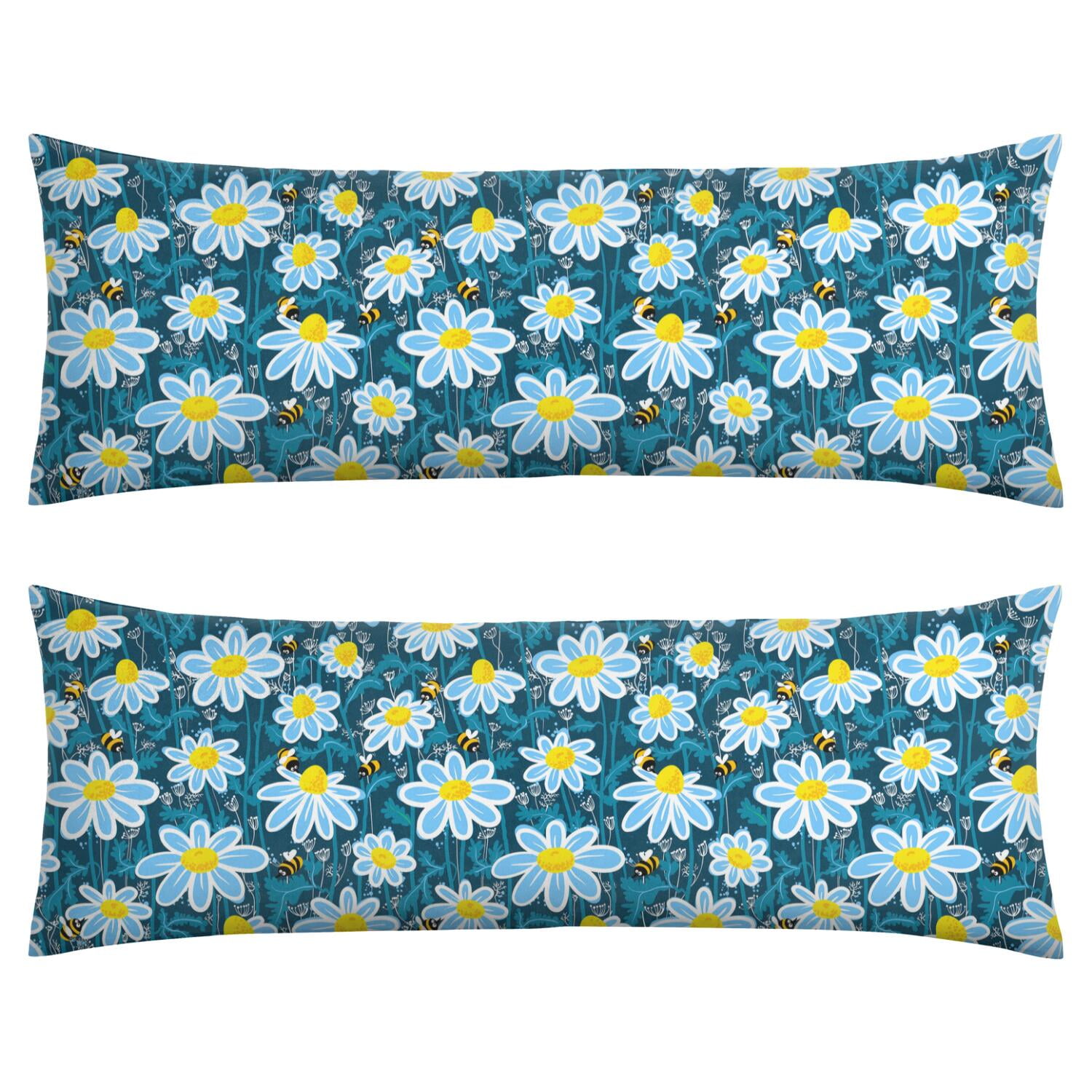 20x54 Honeycomb Pattern Body Pillow Case - Full-Length Support Cover with Discreet Zipper, Stretchy & Durable (Bee Themed Home Decor Gift)