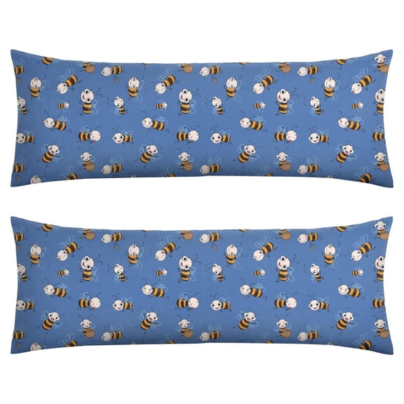 20x54 Honeycomb Pattern Body Pillow Case - Full-Length Support Cover with Discreet Zipper, Stretchy & Durable (Bee Themed Home Decor Gift)