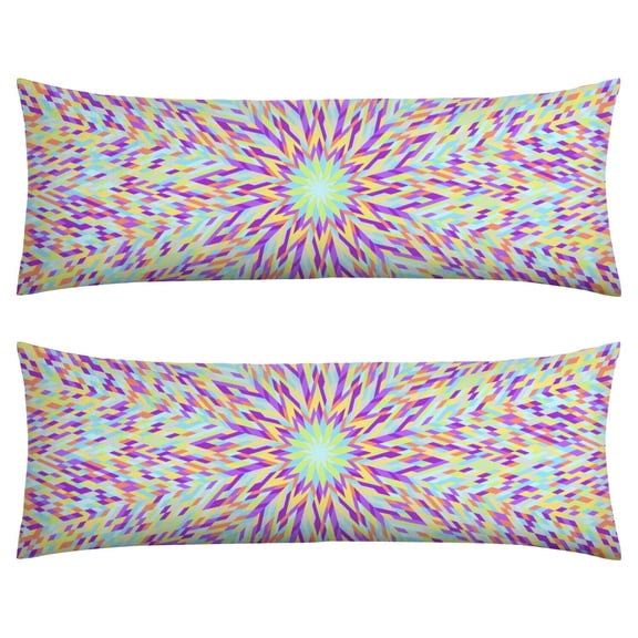 20x54 Mandala Body Pillow Cover with Invisible Zipper - Soft Meditation & Healing Psychedelic Trippy Style Pillowcase - Geometric Abstract Colorful Dreamy Pattern for Full Body Support