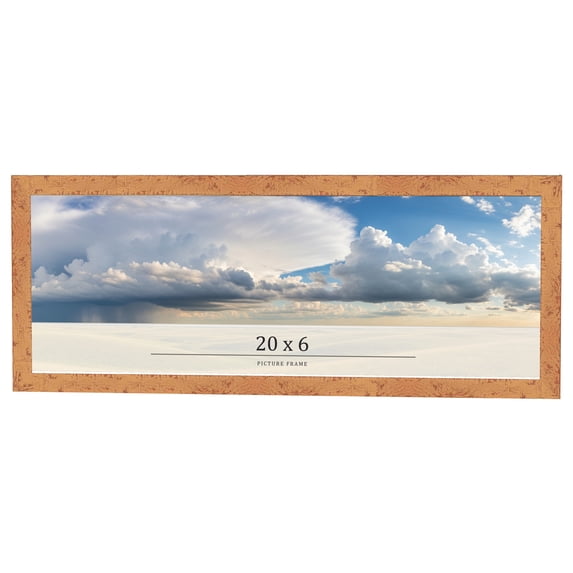 20x6 Frame Beige Real Wood Picture Frame Width 1.25 inches | Interior Frame Depth 0.5 inches |