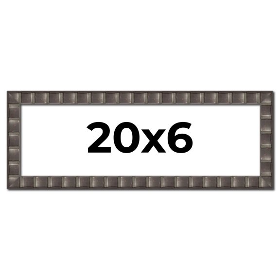 20x6 Frame Black Brown Chestnut Mosaic Solid Wood Picture Frame | 1.125 Inch Moulding Width |