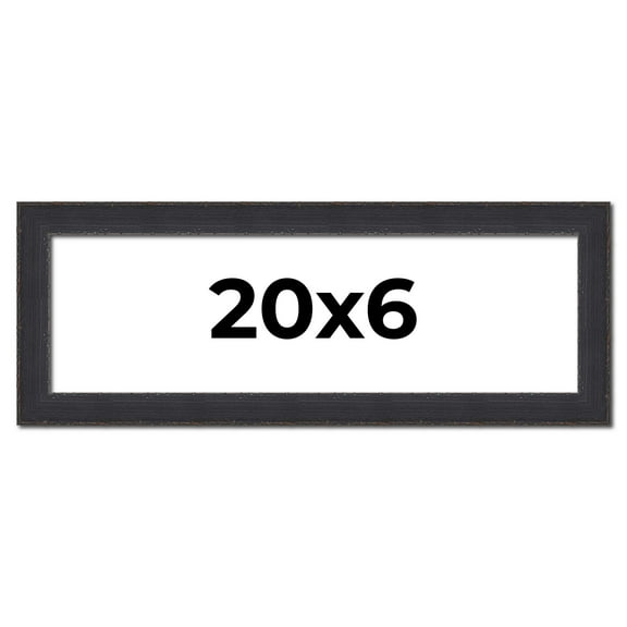 20x6 Frame Black Real Wood Picture Frame Width 1.25 Inches | Interior Frame Depth 0.5 Inches |
