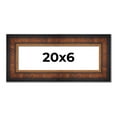 thumbnail image 1 of 20x6 Frame Brown Walnut Gold Ornate Trim Solid Wood Plein Air Picture Frame | 3 Inch Moulding Width, 1 of 8