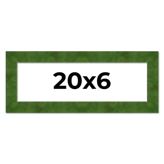 20x6 Frame Green Burl Solid Wood Picture Frame | 1.75 Inches Moulding Width | Interior Frame Depth
