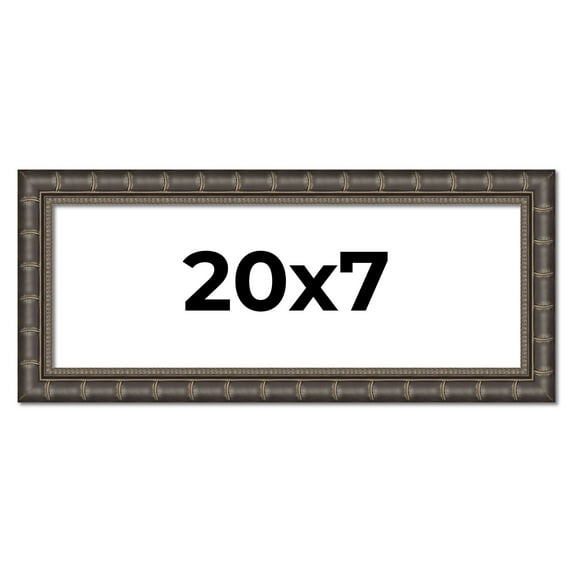 20x7 Frame Black Bamboo Solid Wood Picture Frame Width 1.5 Inches | Interior Frame Depth 0.5 Inches