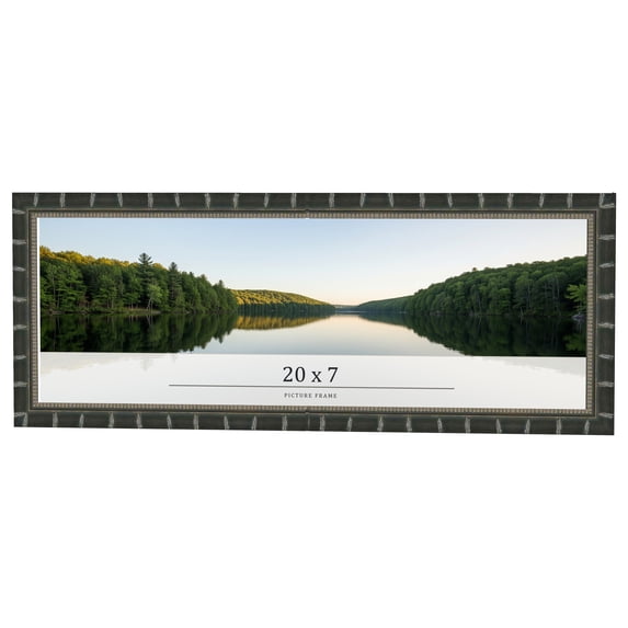 20x7 Frame Black Bamboo Solid Wood Picture Frame Width 1.5 Inches | Interior Frame Depth 0.5 Inches