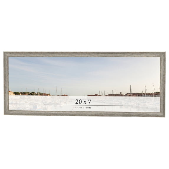 20x7 Frame Grey Solid Wood Picture Frame Width 1 Inches | Interior Frame Depth 0.5 Inches |