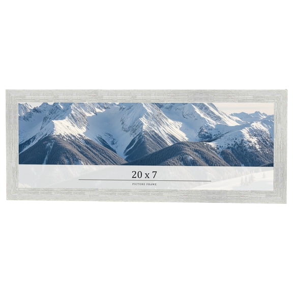 20x7 Frame White Real Wood Picture Frame Width 1.5 inches | Interior Frame Depth 0.5 inches | Barn