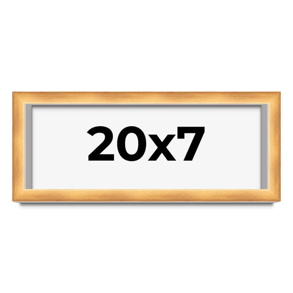 20x7 Shadow Box Bronze Cross-Brushed Display Frame | 1.625 Inches Deep Solid Wood | UV Resistant