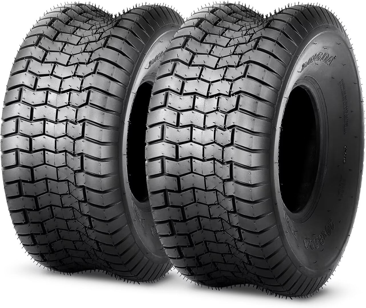 20x8.00-8 Lawn Mower Tires, 2 Pack 20x8x8 Tractor Turf Tire Riding Mowers Tire , 4PR Tubeless, 950 lbs Capacity