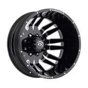 20x8.25 Vision 401 Rival Dually Rear Gloss Black Machined Wheel 8x200 -166.1mm