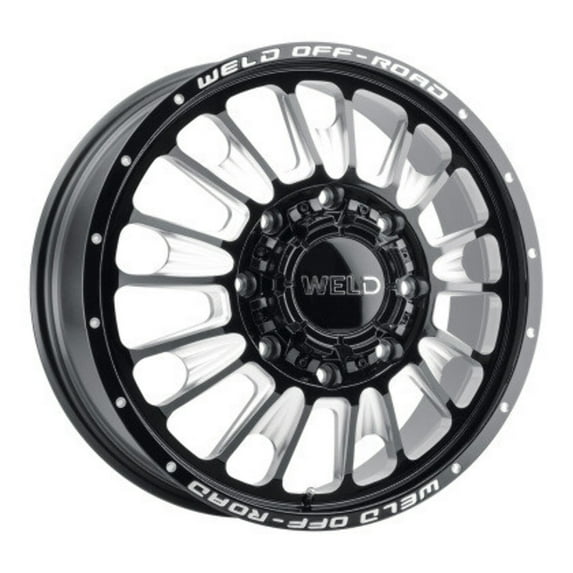 20x8.25 WELD Off-Road W121 Scorch Dually Rear Black Milled Wheel 8x210 (-221mm)