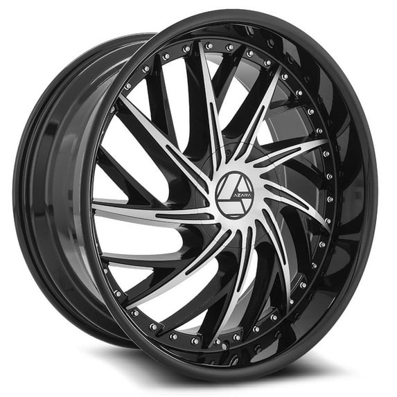 20x8.5 Azara AZA-516 Gloss Black & Machined Wheel 5x4.5/5x120 (35mm)