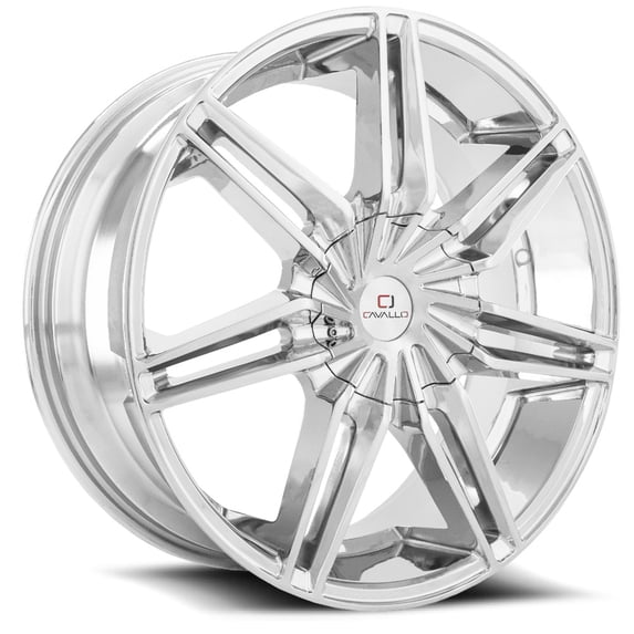 20x8.5 Cavallo CLV-19 Chrome Wheel 6x135/6x5.5 (25mm)
