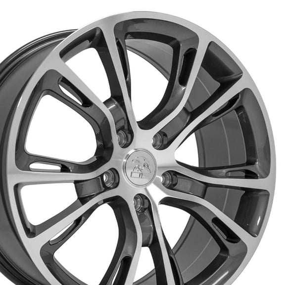 OE Wheels JP16 20 Inch Rim Fits Jeep Grand Cherokee Spider Monkey SRT8 Style 5x127 20x8.5 Gloss Gunmetal Machined - Hollander 9113 (1)