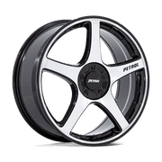 20x8.5 Petrol PE003 P2E Gloss Black W/ Machined Face Wheel 5x112/5x120 35mm