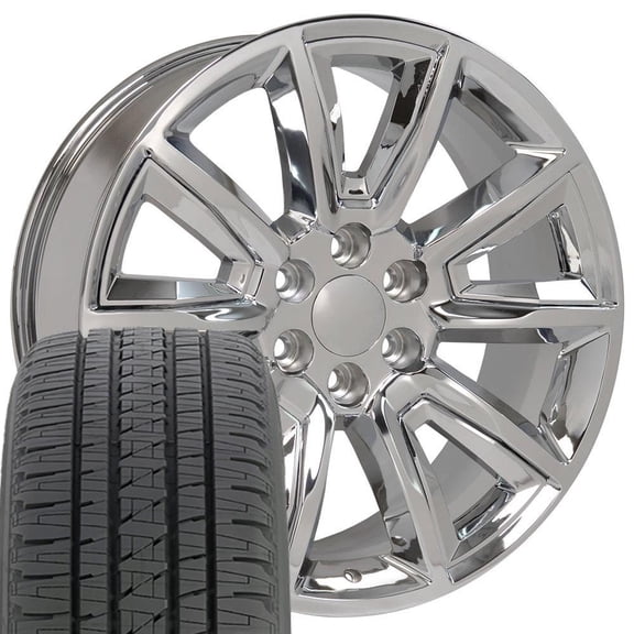 20" Rims Tires Fit GM Chevy Tahoe Yukon Sierra Chrome Wheels BDA Tires 5696