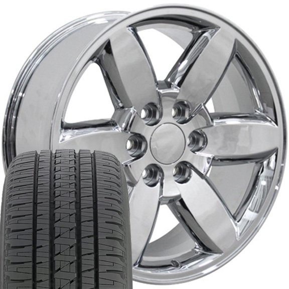 20" Rims Tires Fit GM Chevy Tahoe Yukon Tahoe Chrome Wheels BDA Tires 5420