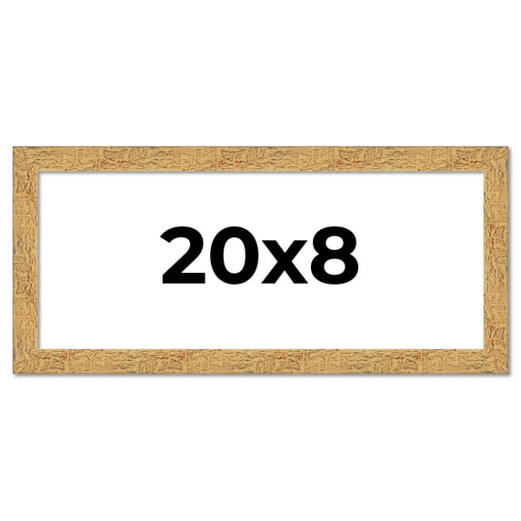 20x8 Frame Beige Real Wood Picture Frame Width 1.25 inches | Interior Frame Depth 0.5 inches |