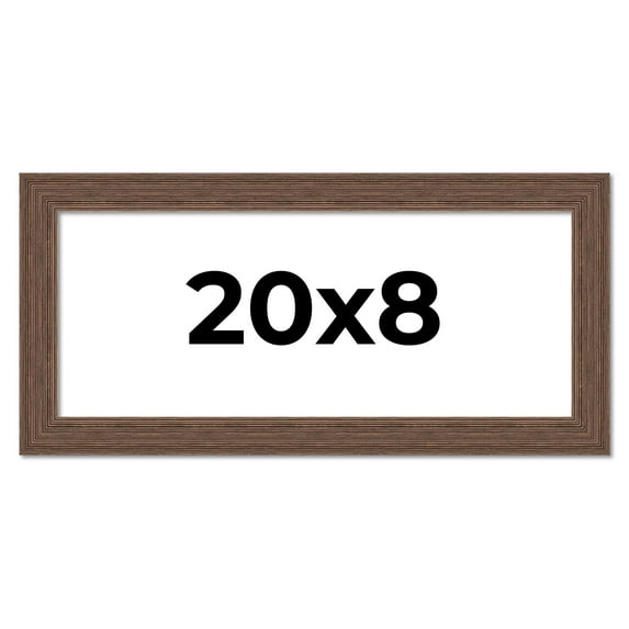 20x8 Frame Brown Distressed Barnwood Picture Frame | Rustic Farmhouse Photo Frame Includes UV