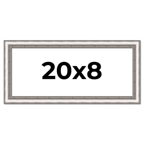 20x8 Frame Silver Real Wood Picture Frame Width 1.25 Inches | Interior Frame Depth 0.5 Inches |
