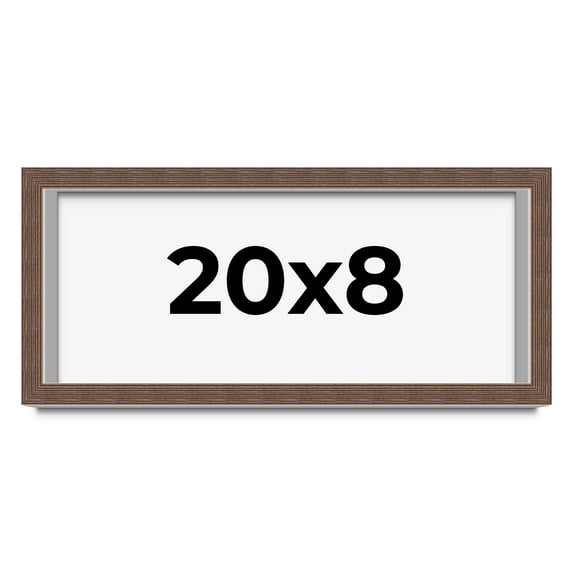 20x8 Shadow Box Frame Brown | 1.125 inches Deep Real Wood Rustic Shadowbox Display Frame | UV