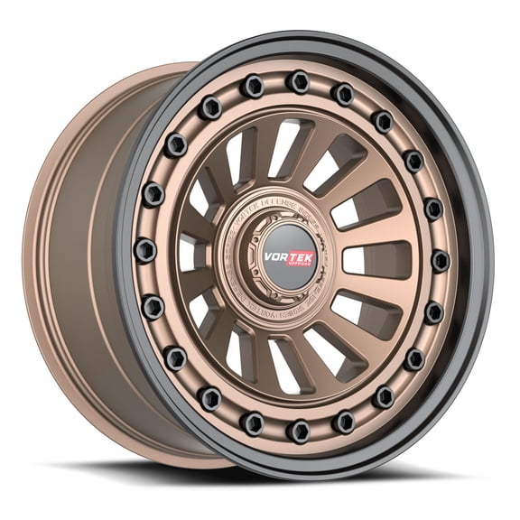 20x9.5 Vortek VRD-702 Matte Bronze W/ Black Bolts & Lip Wheel 6x135/6x5.5 (0mm)