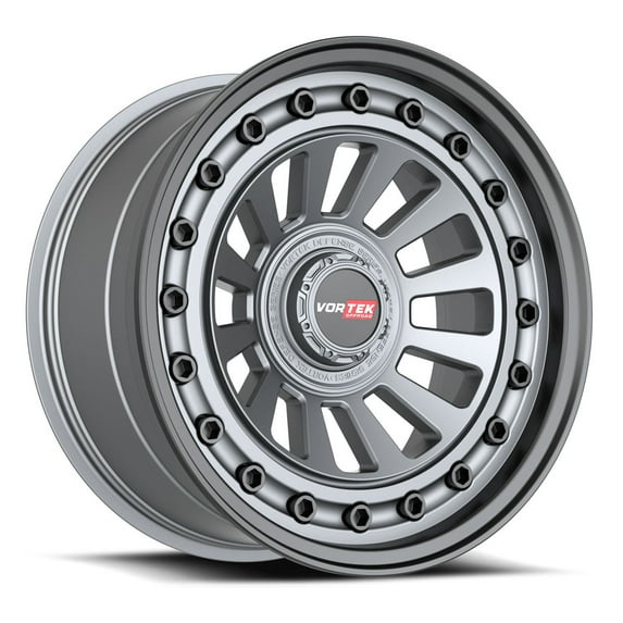 20x9.5 Vortek VRD-702 Matte Gunmetal W/ Black Bolts Lip Wheel 6x135/6x5.5 (0mm)