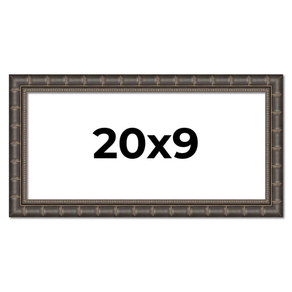 20x9 Frame Black Bamboo Solid Wood Picture Frame Width 1.5 Inches | Interior Frame Depth 0.5 Inches
