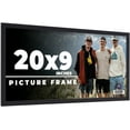 thumbnail image 1 of 20x9 Frame Black Real Wood Picture Frame Width 0.75 inches | Interior Frame Depth 0.5 inches | Noir, 1 of 8