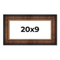 thumbnail image 1 of 20x9 Frame Brown Walnut Gold Ornate Trim Solid Wood Plein Air Picture Frame | 3 Inch Moulding Width, 1 of 8