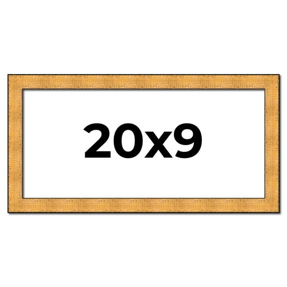 20x9 Frame Gold Rustic Solid Wood Picture Frame | 1.25 Inch Wide Moulding | Rustique Gold