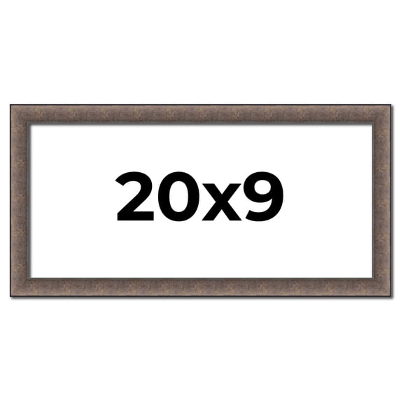 20x9 Frame Silver Real Wood Picture Frame Width 1.25 Inches | Interior Frame Depth 0.5 Inches |