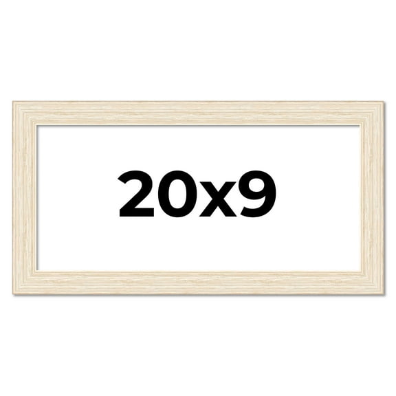 20x9 Frame White Real Wood Picture Frame Width 1.5 inches | Interior Frame Depth 0.5 inches | Barn
