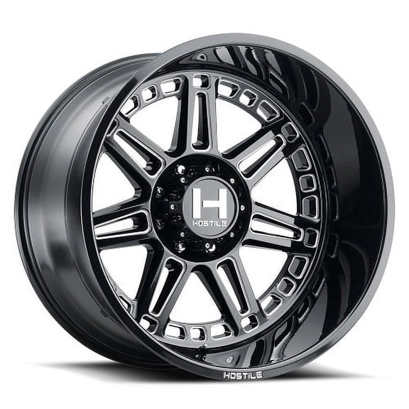 20x9 Hostile 124 Lunatic Blade Cut (Gloss Black and Milled) Wheel 6x135 (12mm)