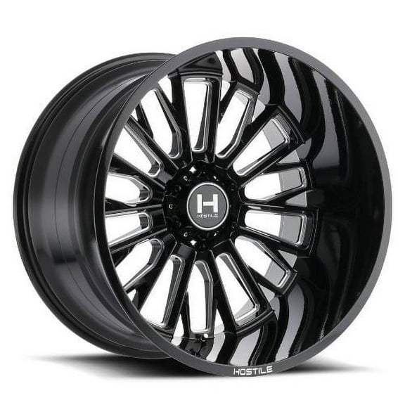 20x9 Hostile H114 Fury Blade Cut (Blk Milled) Wheel 5x150 (0mm)