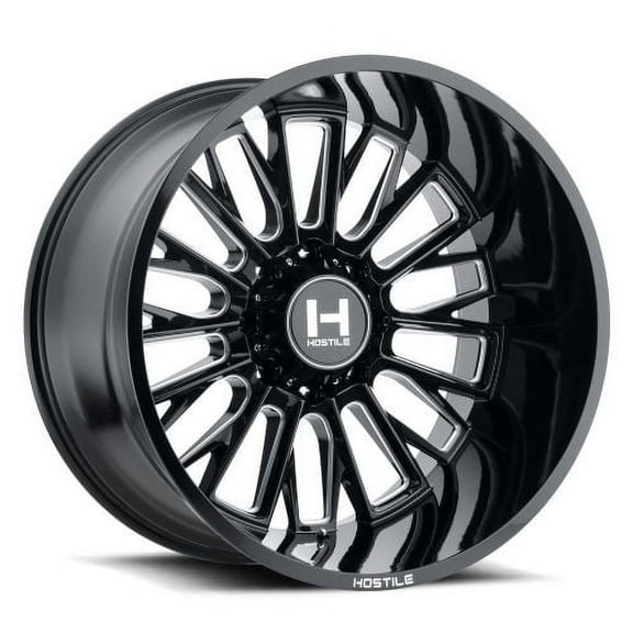 20x9 Hostile H114 Fury Blade Cut (Blk Milled) Wheel 8x180 (0mm)