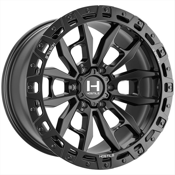 20x9 Hostile H130 Crandon Asphalt (Satin Black) Wheel 8x6.5 (1mm)